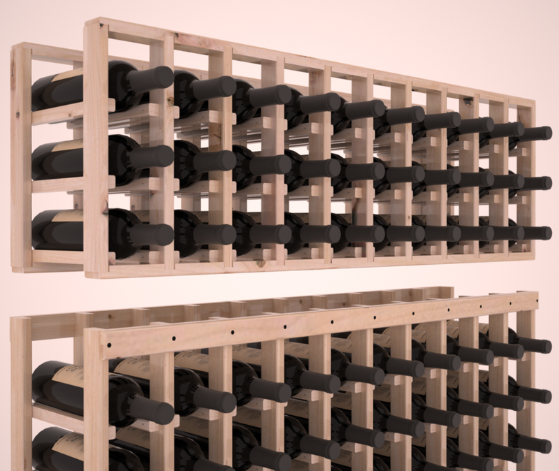InstaCellar - 10 Column Standard Extender Rack in Knotty Alder Unstained with WineSafe™ Satin Sealant