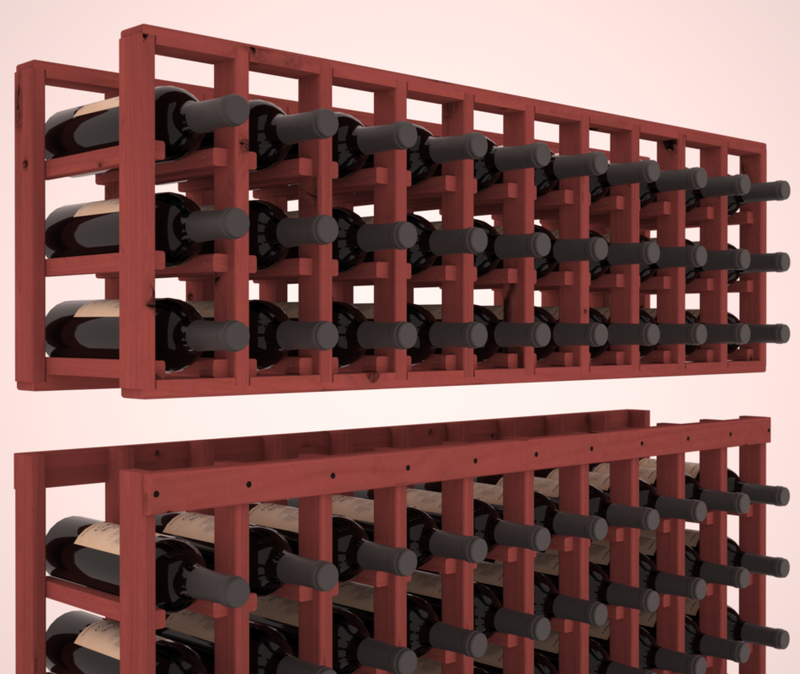 InstaCellar - 10 Column Standard Extender Rack in Knotty Alder Cherry stained without WineSafe™ Satin Sealant