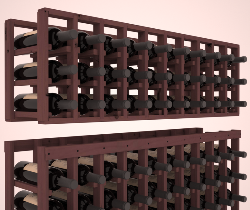 InstaCellar - 10 Column Standard Extender Rack in Knotty Alder Walnut stained without WineSafe™ Satin Sealant