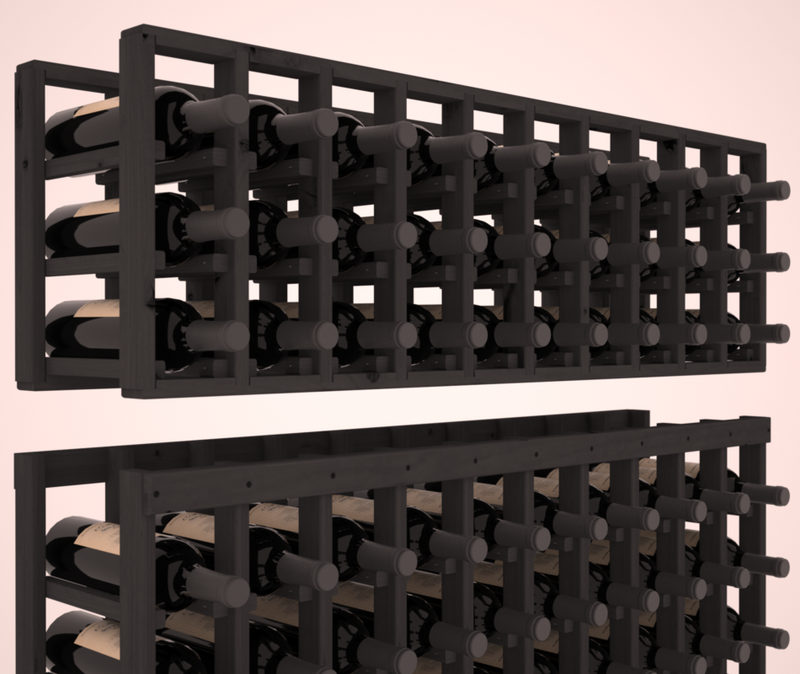 InstaCellar - 10 Column Standard Extender Rack in Knotty Alder Black stained without WineSafe™ Satin Sealant