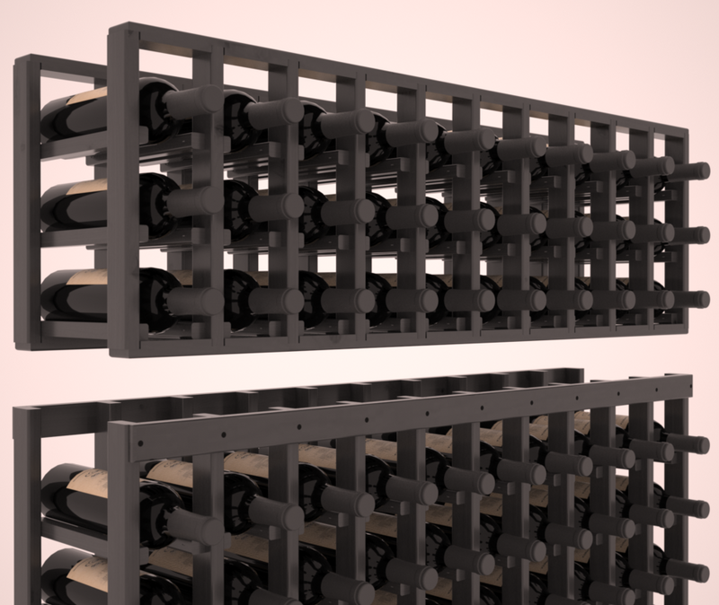 InstaCellar - 10 Column Standard Extender Rack in Knotty Alder Black stained with WineSafe™ Satin Sealant