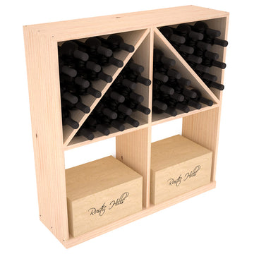 InstaCellar - Solid Case/Bottle Bin with Top in Ponderosa Pine Unstained without WineSafe™ Satin Sealant