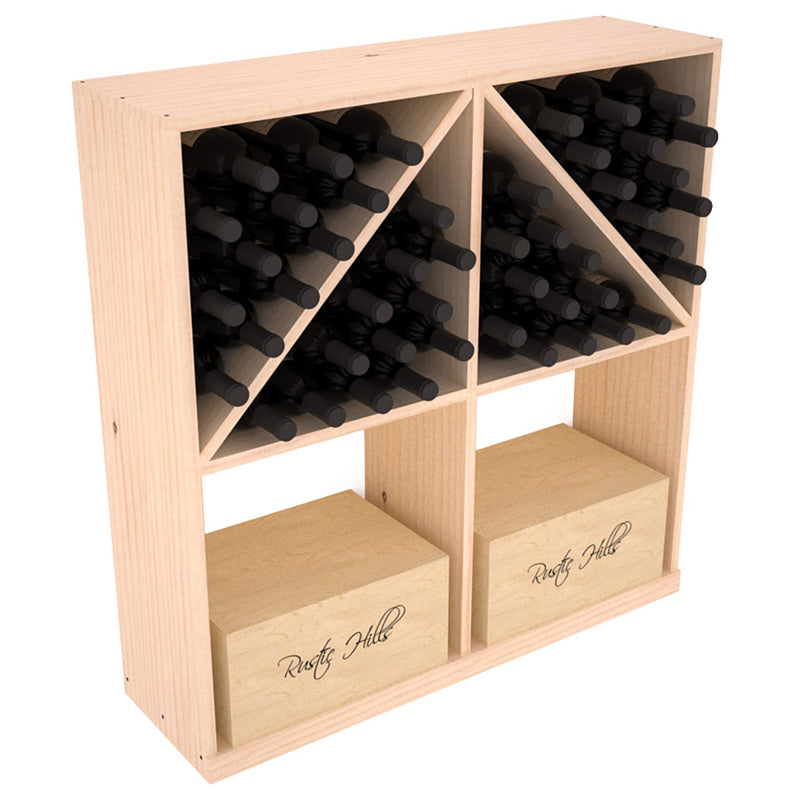 InstaCellar - Solid Case/Bottle Bin with Top in Ponderosa Pine Unstained with WineSafe™ Satin Sealant