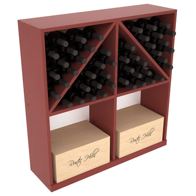 InstaCellar - Solid Case/Bottle Bin with Top in Ponderosa Pine Cherry stained with WineSafe™ Satin Sealant