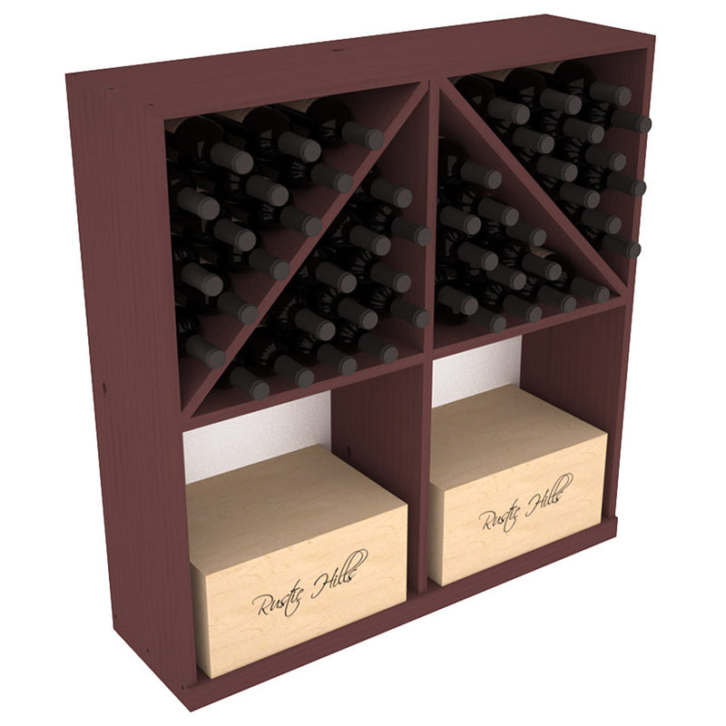 InstaCellar - Solid Case/Bottle Bin with Top in Ponderosa Pine Walnut stained without WineSafe™ Satin Sealant