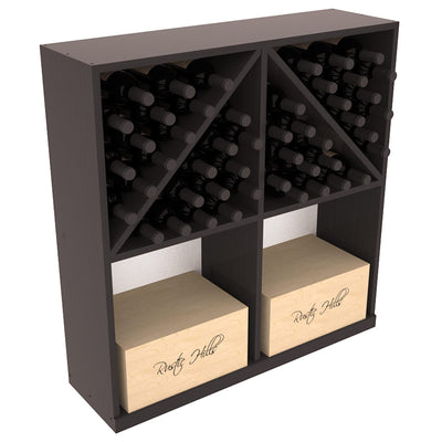 InstaCellar - Solid Case/Bottle Bin with Top in Ponderosa Pine Black stained with WineSafe™ Satin Sealant