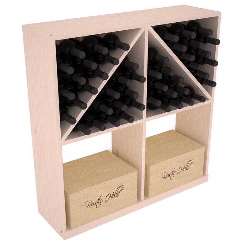 InstaCellar - Solid Case/Bottle Bin with Top in Ponderosa Pine Greywash stained without WineSafe™ Satin Sealant