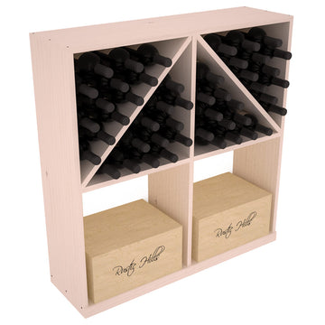 InstaCellar - Solid Case/Bottle Bin with Top in Ponderosa Pine Greywash stained with WineSafe™ Satin Sealant