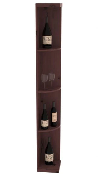 InstaCellar - Quarter Round Display in Knotty Alder Walnut stained with WineSafe™ Satin Sealant