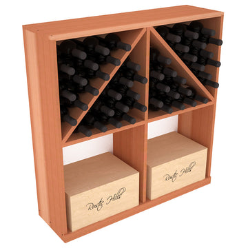 InstaCellar - Solid Case/Bottle Bin with Top in Premium Redwood Unstained without WineSafe™ Satin Sealant