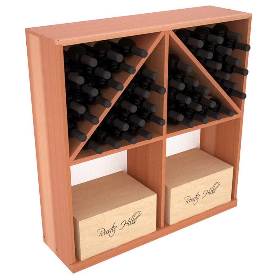 InstaCellar - Solid Case/Bottle Bin with Top in Premium Redwood Unstained with WineSafe™ Satin Sealant
