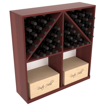 InstaCellar - Solid Case/Bottle Bin with Top in Premium Redwood Cherry stained with WineSafe™ Satin Sealant