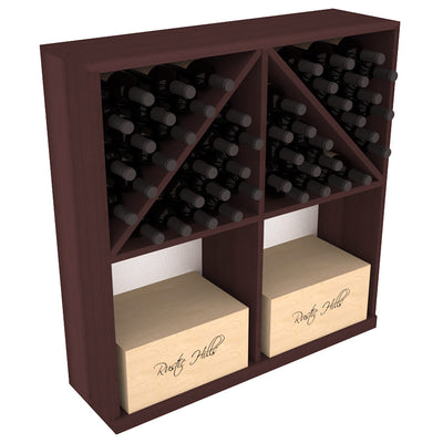 InstaCellar - Solid Case/Bottle Bin with Top in Premium Redwood Walnut stained without WineSafe™ Satin Sealant