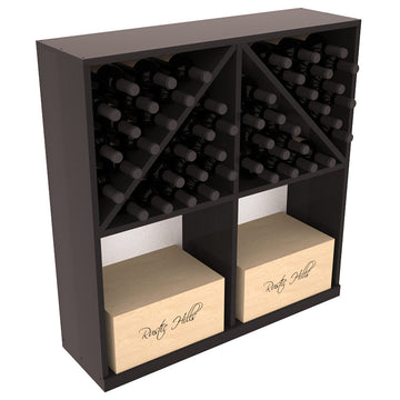 InstaCellar - Solid Case/Bottle Bin with Top in Premium Redwood Black stained with WineSafe™ Satin Sealant