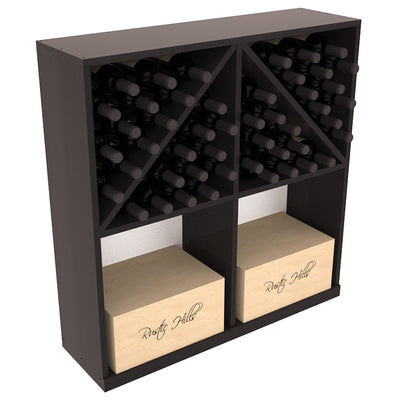 InstaCellar - Solid Case/Bottle Bin with Top in Premium Redwood Black stained with WineSafe™ Satin Sealant