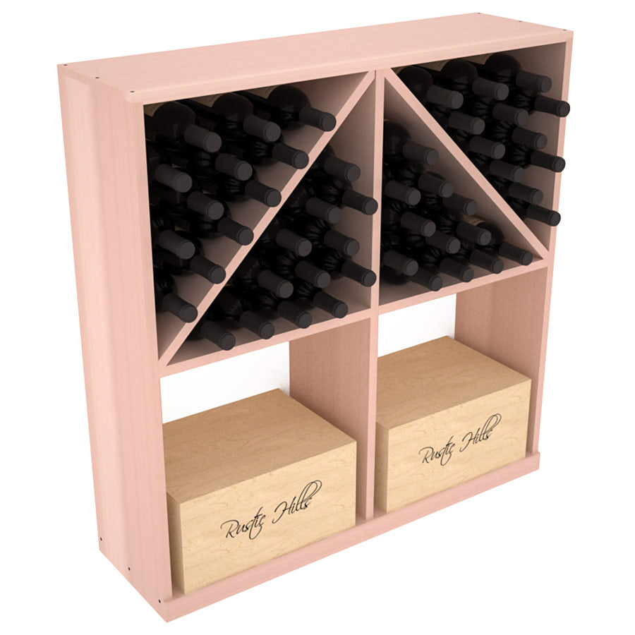 InstaCellar - Solid Case/Bottle Bin with Top in Premium Redwood Greywash stained with WineSafe™ Satin Sealant