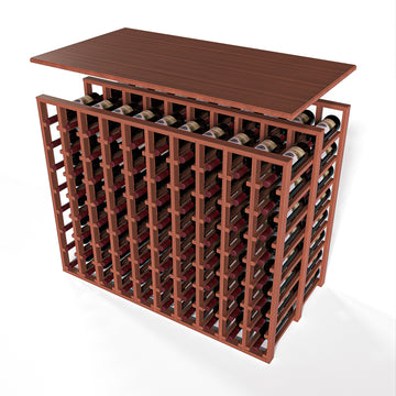 GrandCellar™ - 10 Column Full-Depth Double Deep Solid Top in Sapele Mahogany Unstained with WineSafe™ Satin Sealant