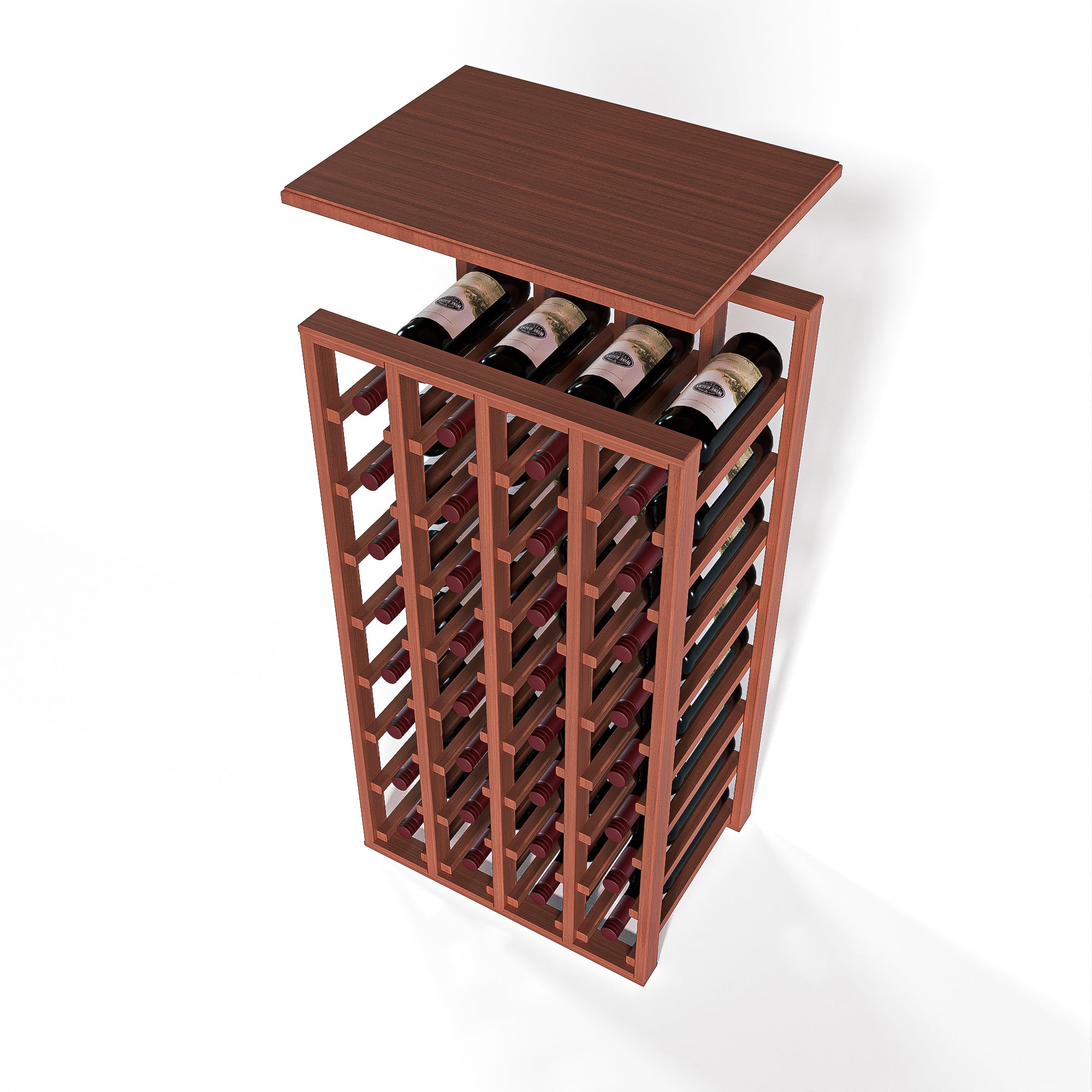 GrandCellar™ - 4 Column Full-Depth Solid Top in Sapele Mahogany Unstained with WineSafe™ Satin Sealant