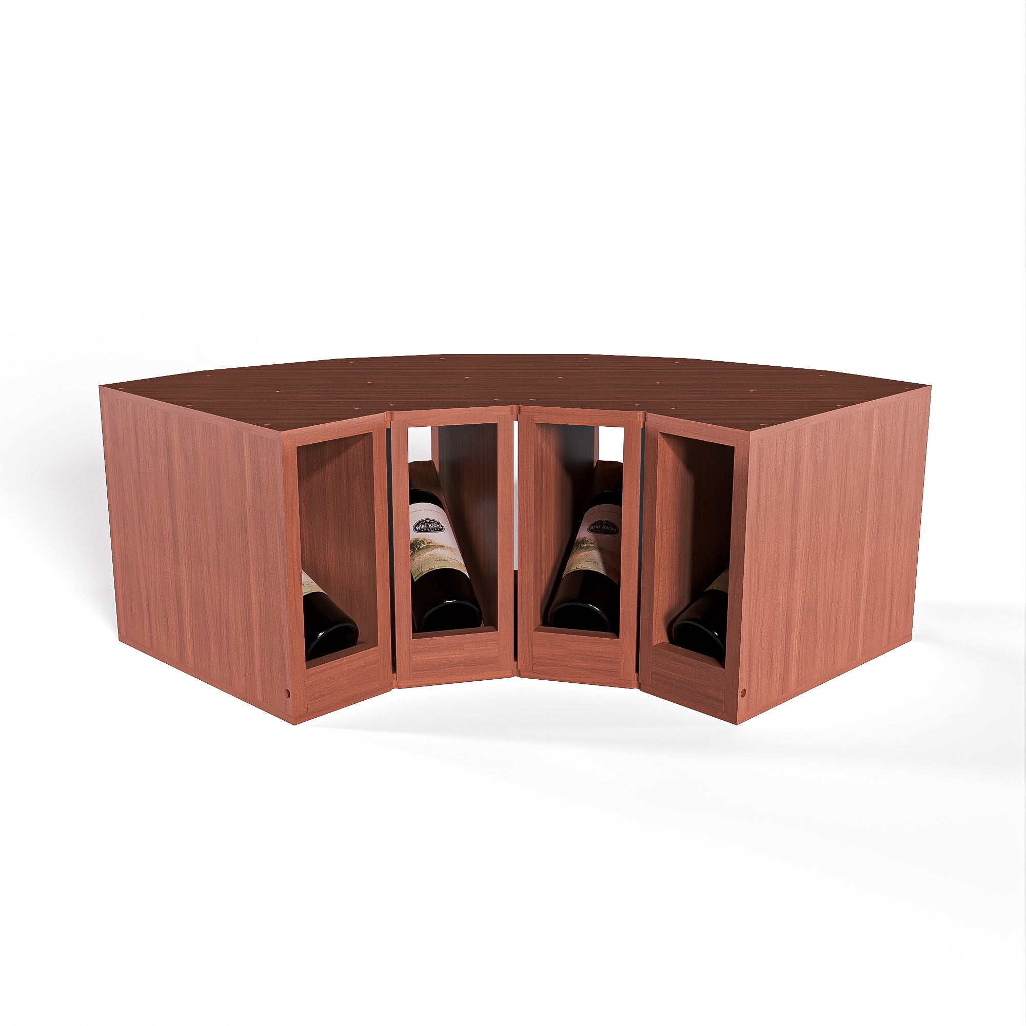 GrandCellar™ - 4 Column Full-Depth Elevated Cradle Display Row Corner  - 12