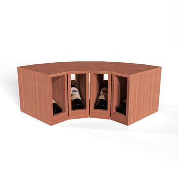 GrandCellar™ - 4 Column Full-Depth Elevated Cradle Display Row Corner  - 12