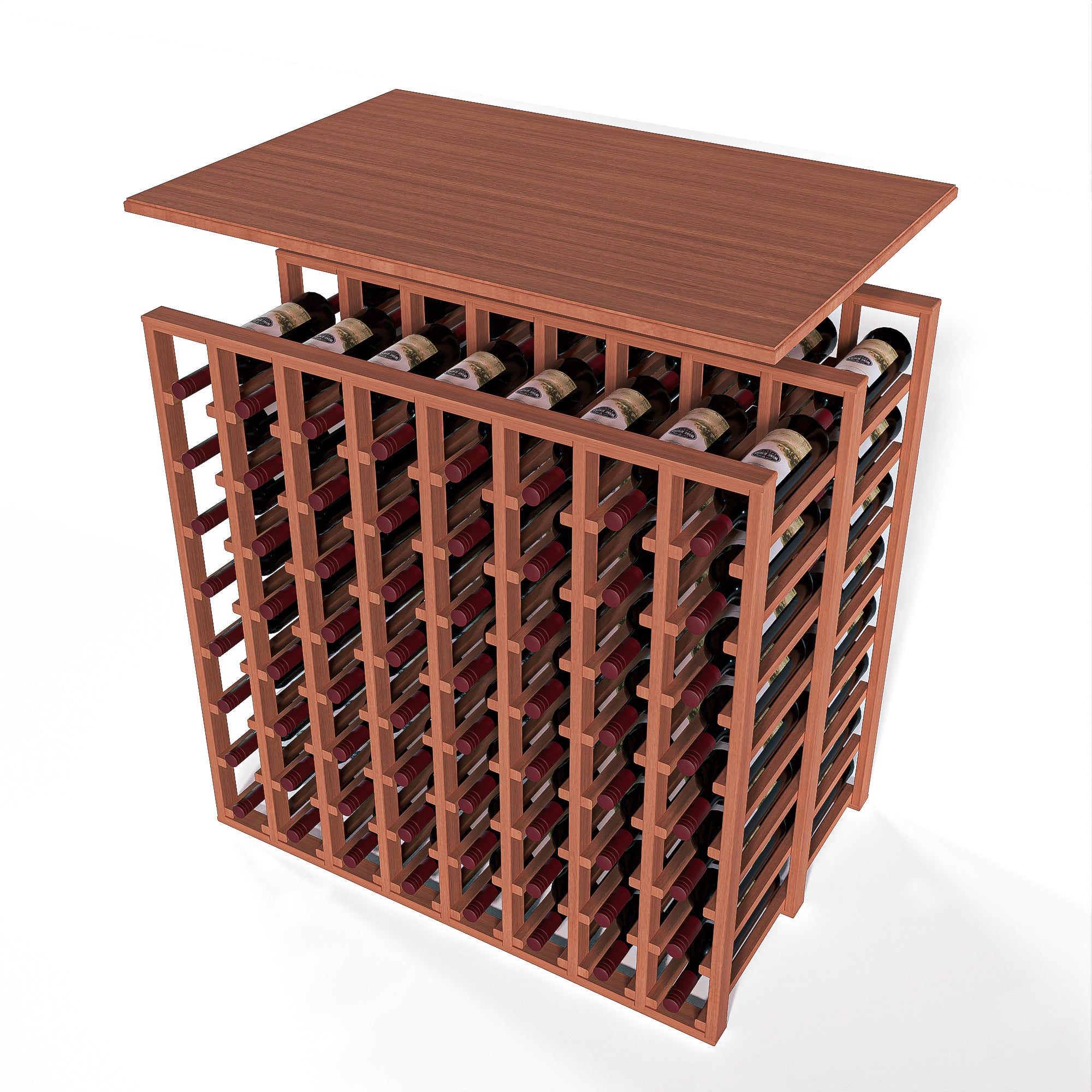 GrandCellar™ - 6 Column Full-Depth Double Deep Solid Top in Sapele Mahogany Unstained without WineSafe™ Satin Sealant