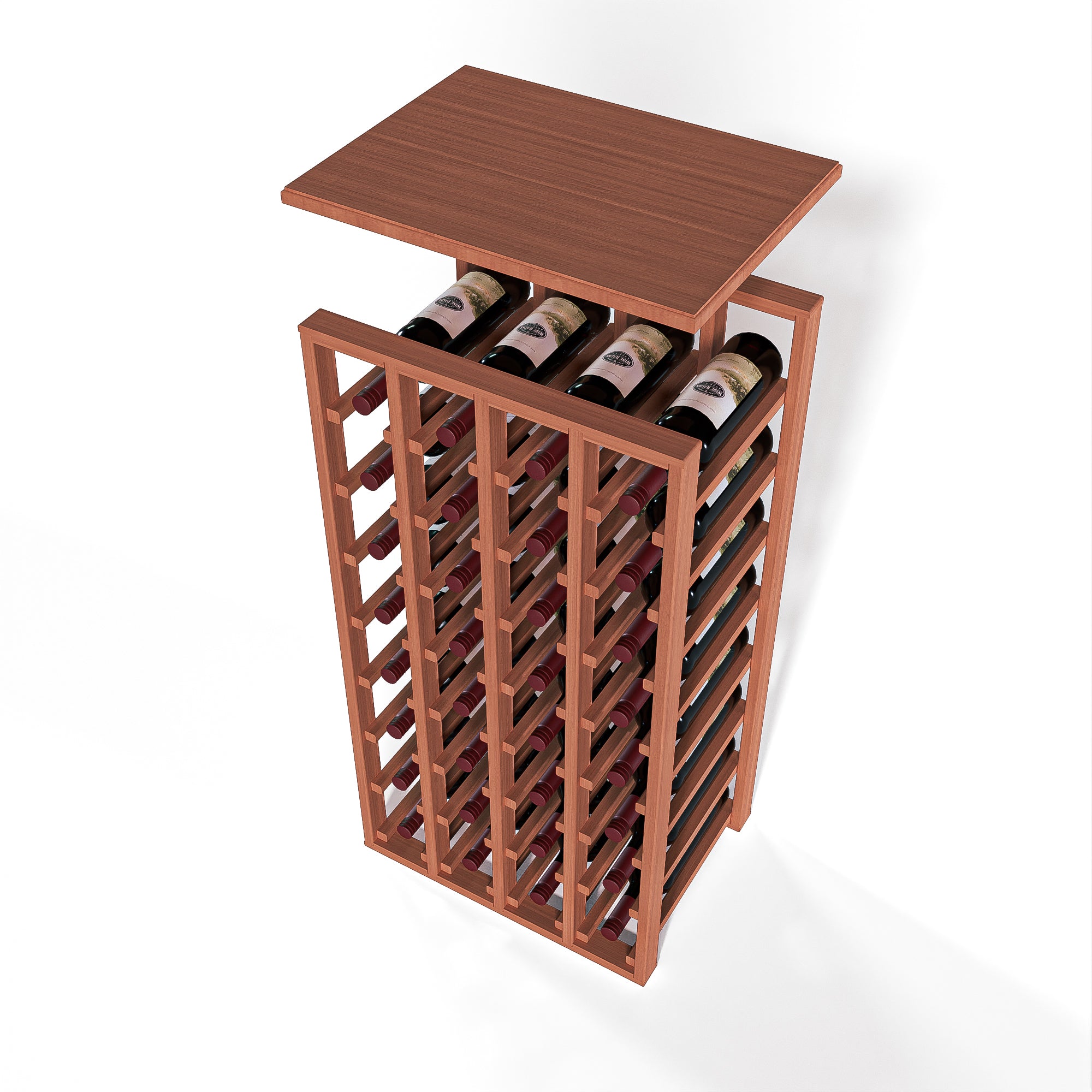 GrandCellar™ - 4 Column Full-Depth Solid Top in Sapele Mahogany Unstained without WineSafe™ Satin Sealant