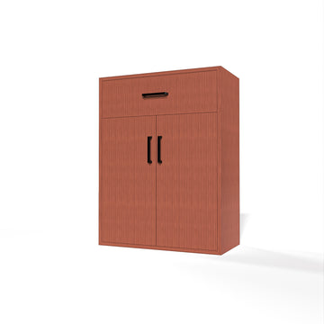 GrandCellar™ - 6 Column Full-Depth Wine & Liquor Cabinet - Black Handle Pulls in Sapele Mahogany Unstained with WineSafe™ Satin Sealant