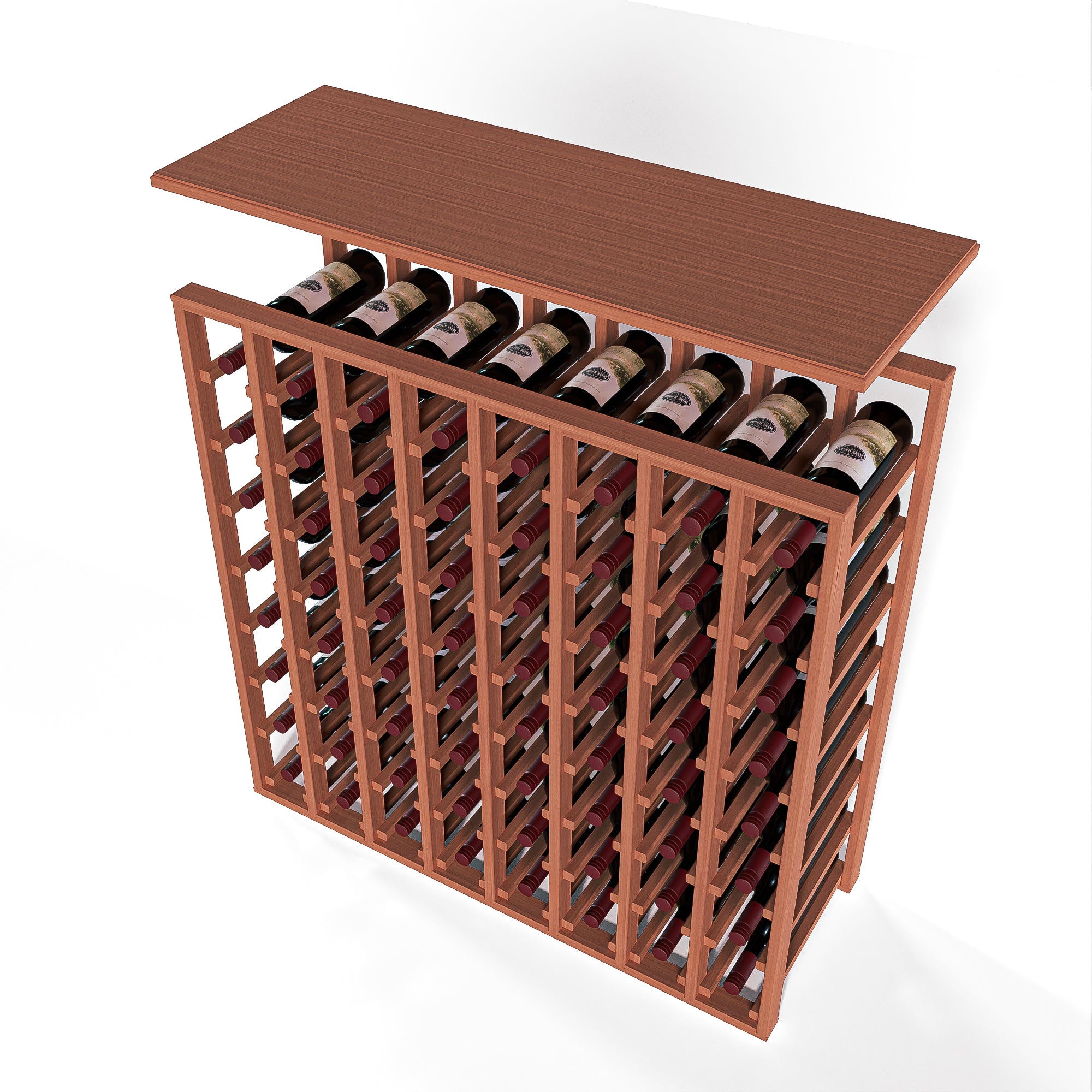 GrandCellar™ - 8 Column Full-Depth Solid Top in Sapele Mahogany Unstained without WineSafe™ Satin Sealant