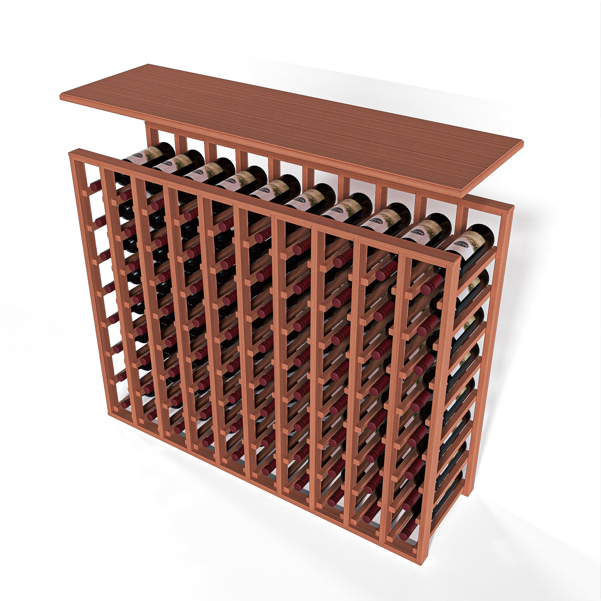 GrandCellar™ - 10 Column Full-Depth Solid Top in Sapele Mahogany Unstained without WineSafe™ Satin Sealant