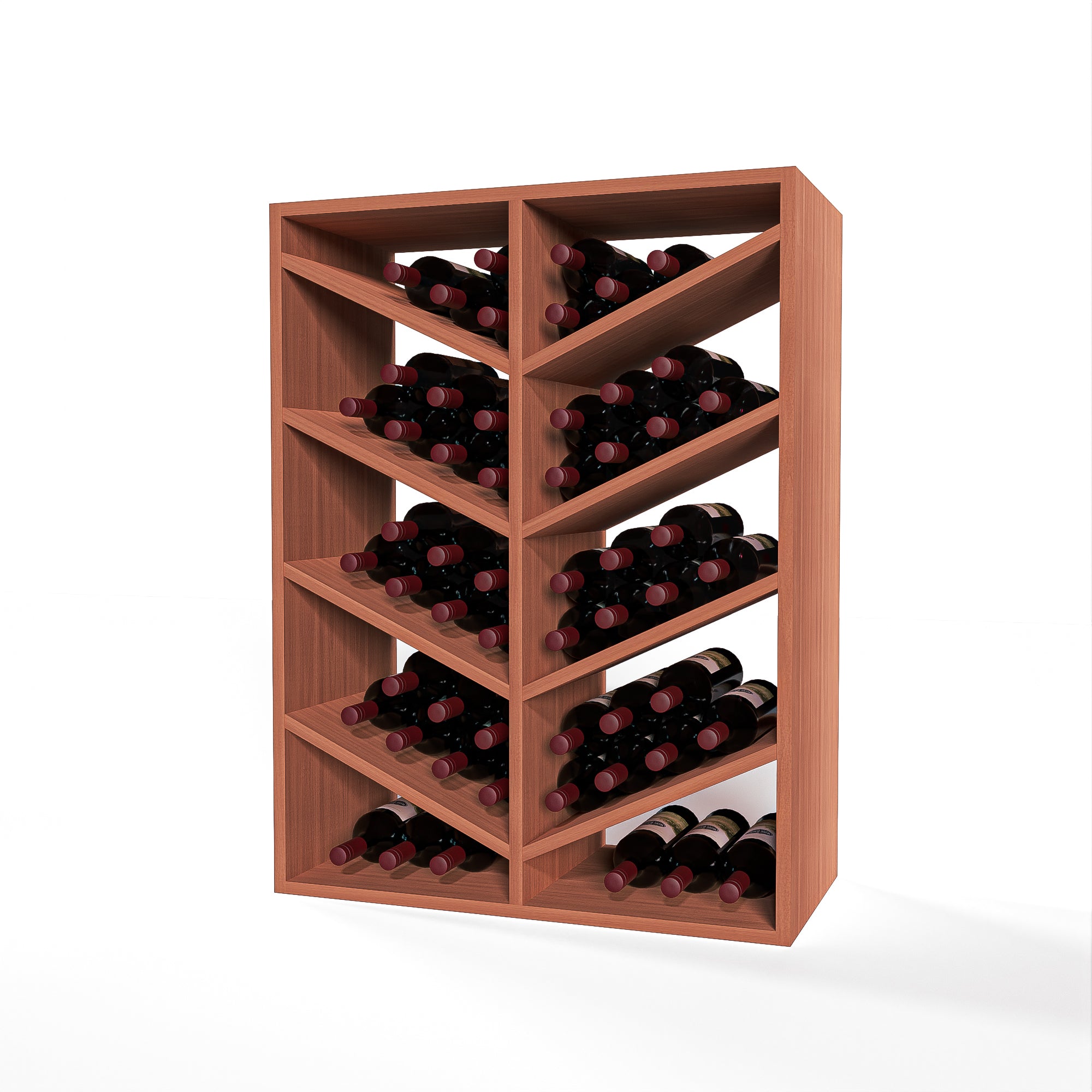 GrandCellar™ - 6 Column Full-Depth Chevron Wine Bin - 36