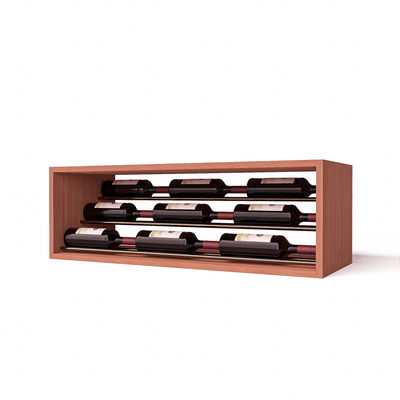 GrandCellar™ - 8 Column Waterfall Label-Forward Wine Display - 12" - Gunmetal Rods