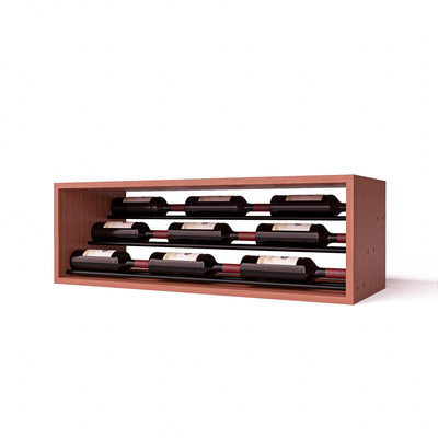 GrandCellar™ - 8 Column Waterfall Label-Forward Wine Display - 12" - Black Metal Rods