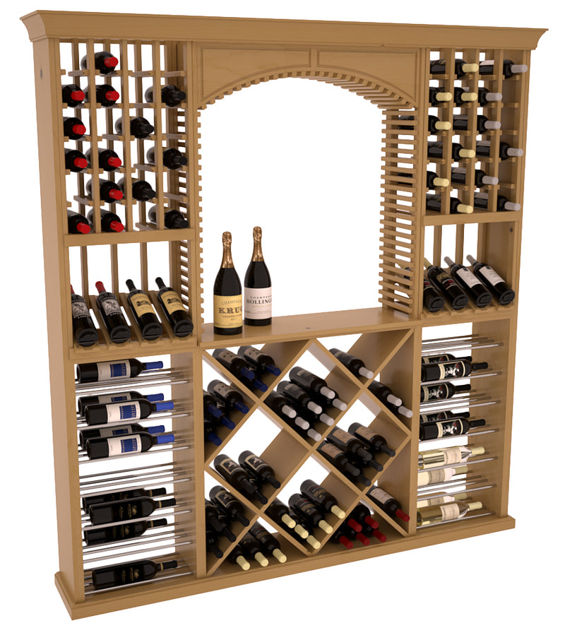 InstaCellar - Arezzo Wine Cellar Kit in Ponderosa Pine Oak stained with WineSafe™ Satin Sealant