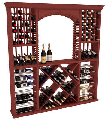 InstaCellar - Arezzo Wine Cellar Kit in Ponderosa Pine Cherry stained without WineSafe™ Satin Sealant