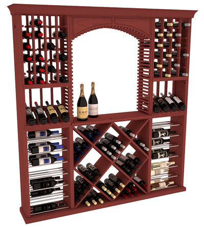 InstaCellar - Arezzo Wine Cellar Kit in Ponderosa Pine Cherry stained without WineSafe™ Satin Sealant