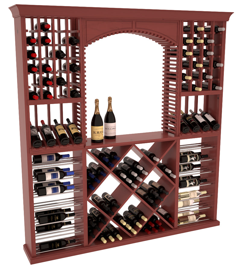 InstaCellar - Arezzo Wine Cellar Kit in Ponderosa Pine Cherry stained with WineSafe™ Satin Sealant