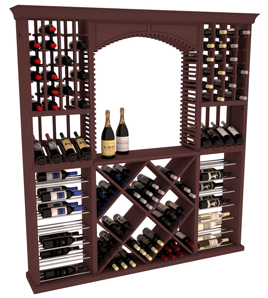 InstaCellar - Arezzo Wine Cellar Kit in Ponderosa Pine Walnut stained without WineSafe™ Satin Sealant