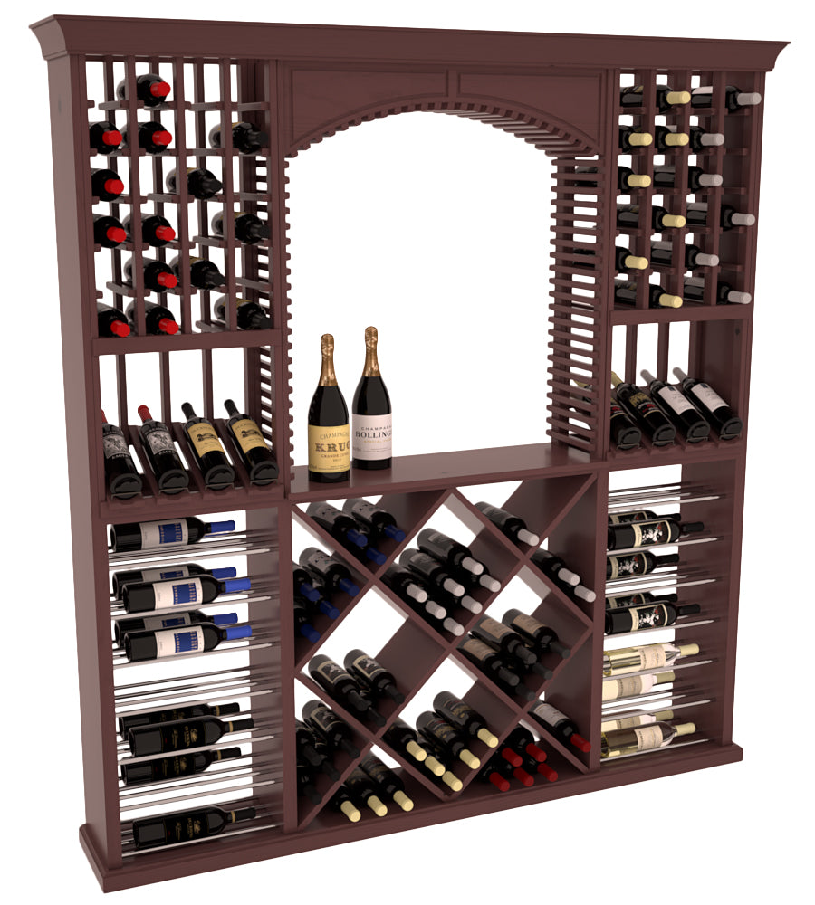 InstaCellar - Arezzo Wine Cellar Kit in Ponderosa Pine Walnut stained with WineSafe™ Satin Sealant