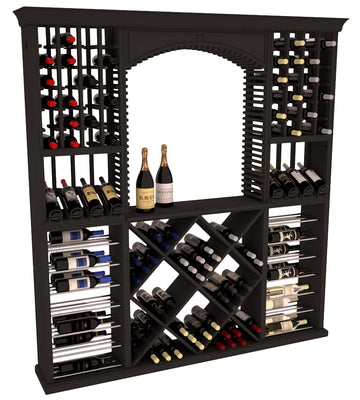 InstaCellar - Arezzo Wine Cellar Kit in Ponderosa Pine Black stained without WineSafe™ Satin Sealant