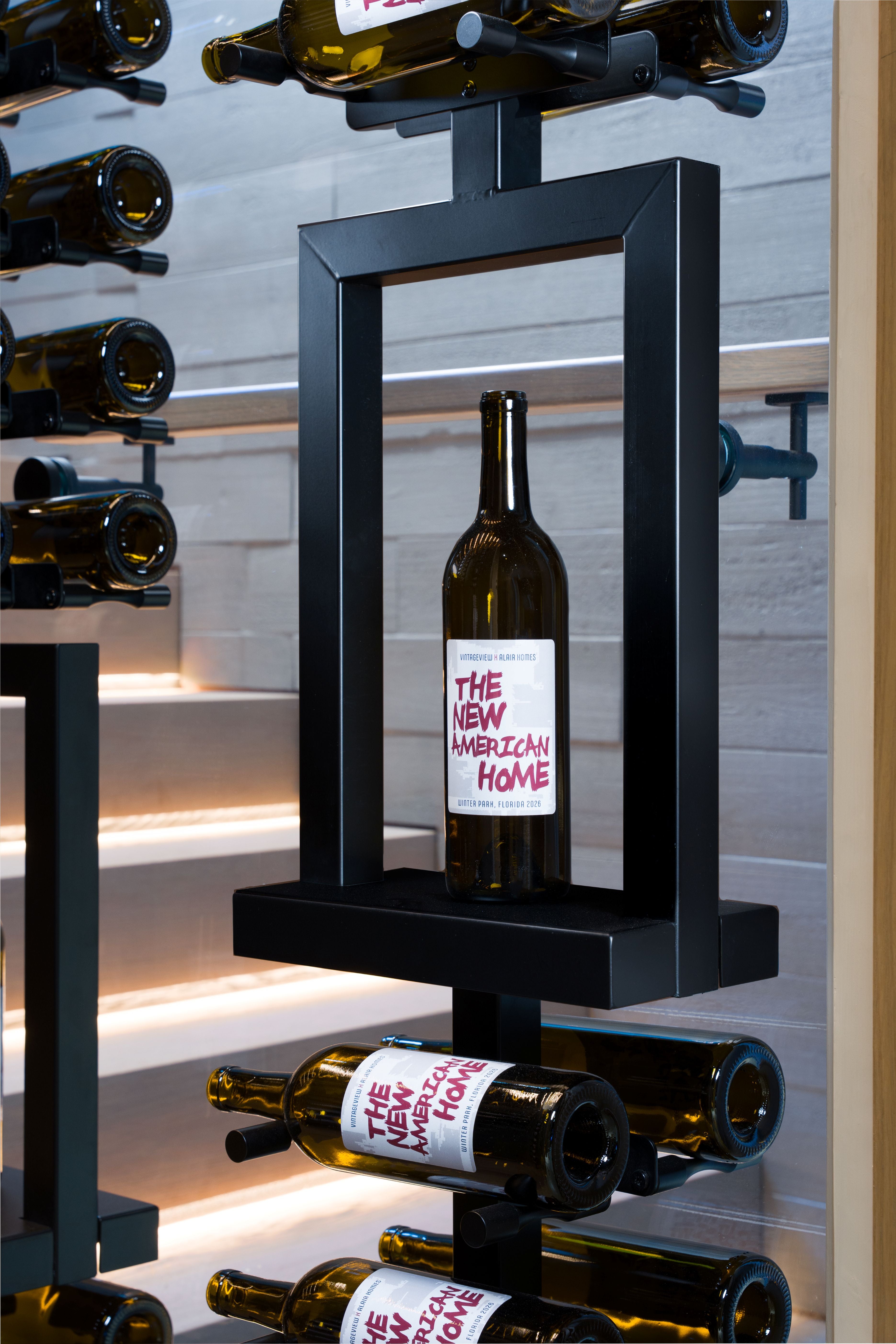Vino Series Post Window Shelf for Upright Bottle & Glassware Display
