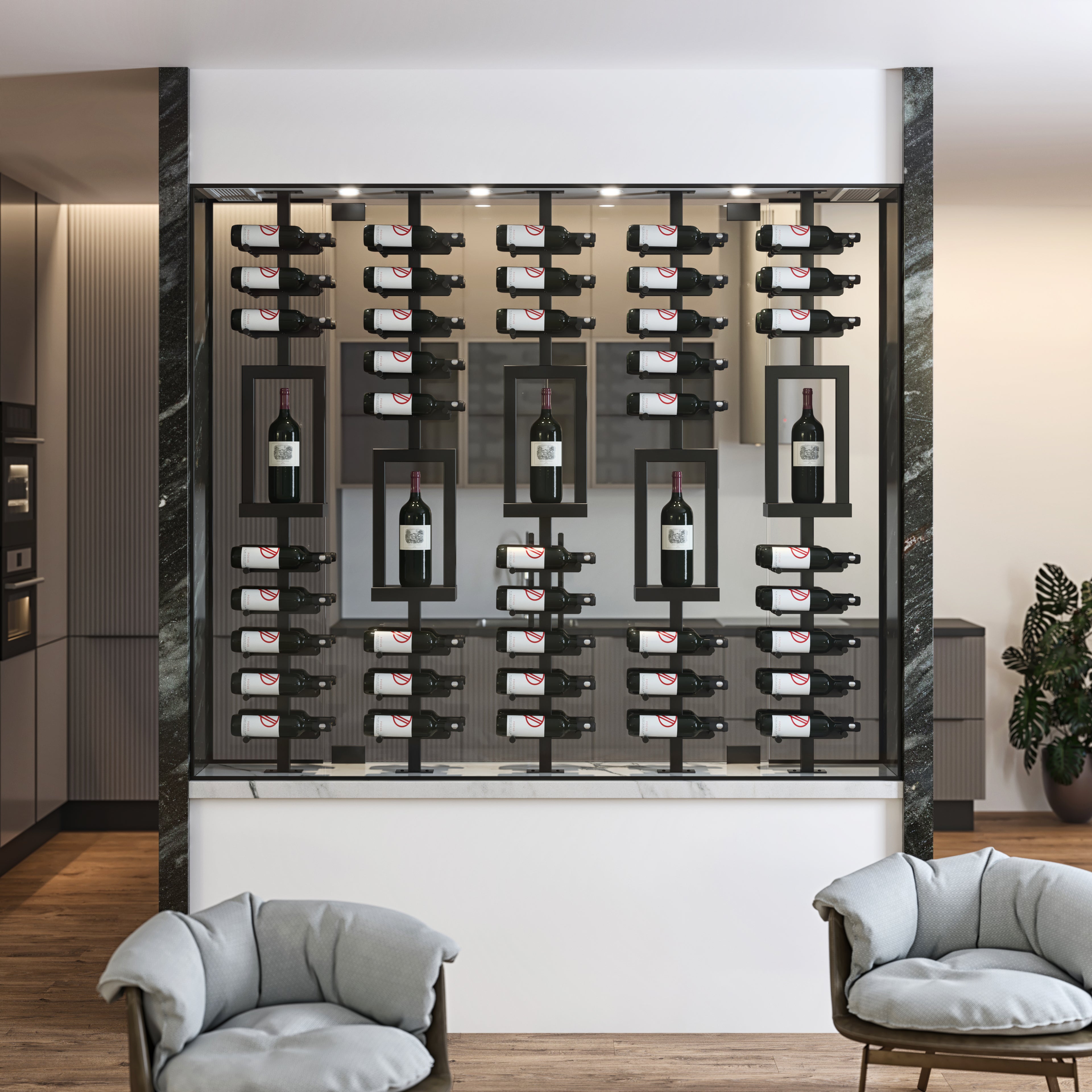 Vino Series Post Window Shelf for Upright Bottle & Glassware Display