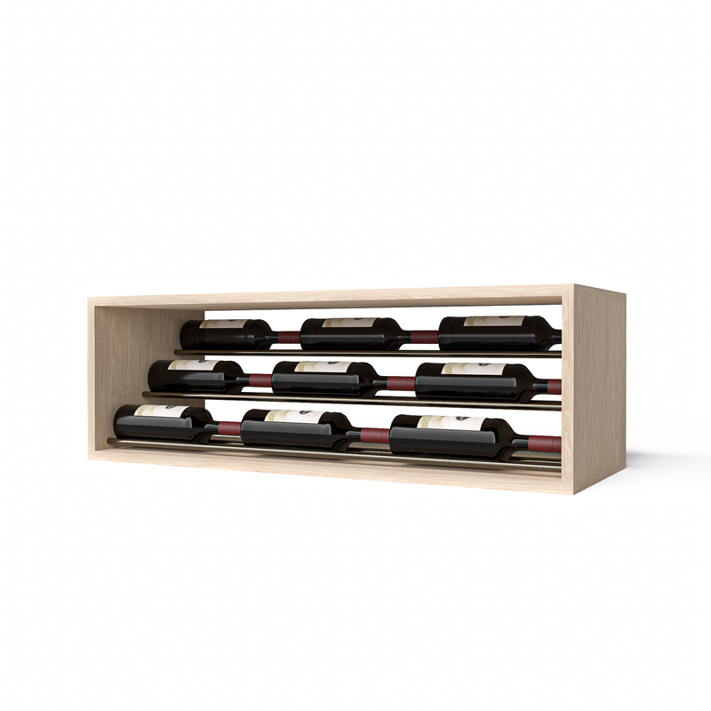 GrandCellar™ - 8 Column Waterfall Label-Forward Wine Display - 12" - Gunmetal Rods