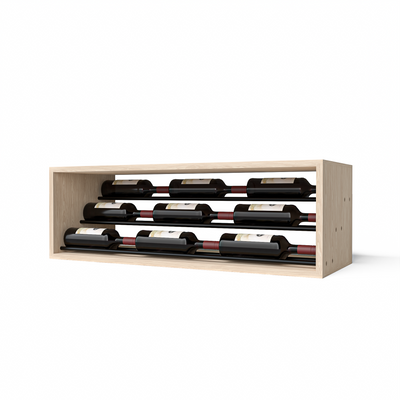 GrandCellar™ - 8 Column Waterfall Label-Forward Wine Display - 12" - Black Metal Rods