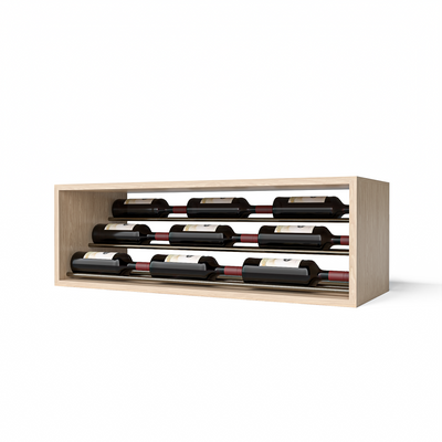 GrandCellar™ - 8 Column Waterfall Label-Forward Wine Display - 12" - Gunmetal Rods