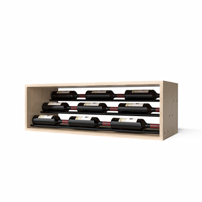 GrandCellar™ - 8 Column Waterfall Label-Forward Wine Display - 12" - Black Metal Rods