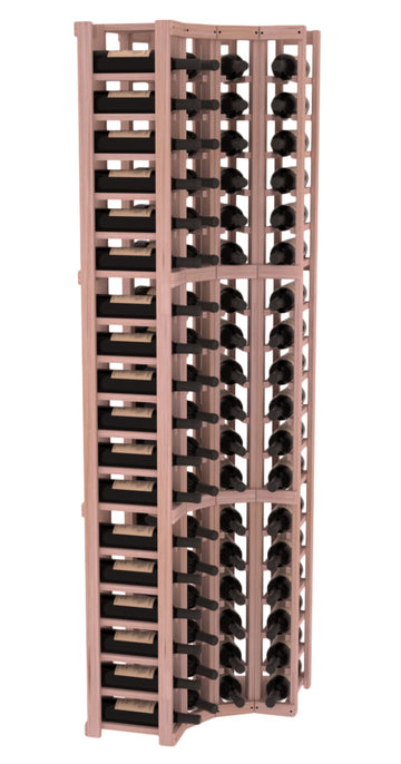 InstaCellar - 4 Column Corner Rack in Grand Mahogany Unstained without WineSafe™ Satin Sealant