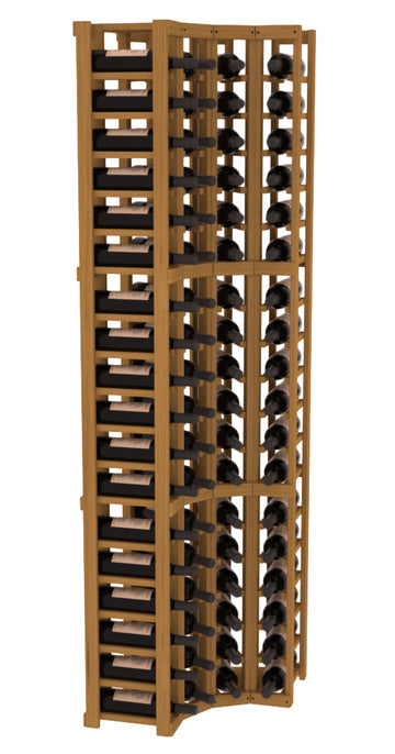 InstaCellar - 4 Column Corner Rack in Grand Mahogany Oak stained without WineSafe™ Satin Sealant