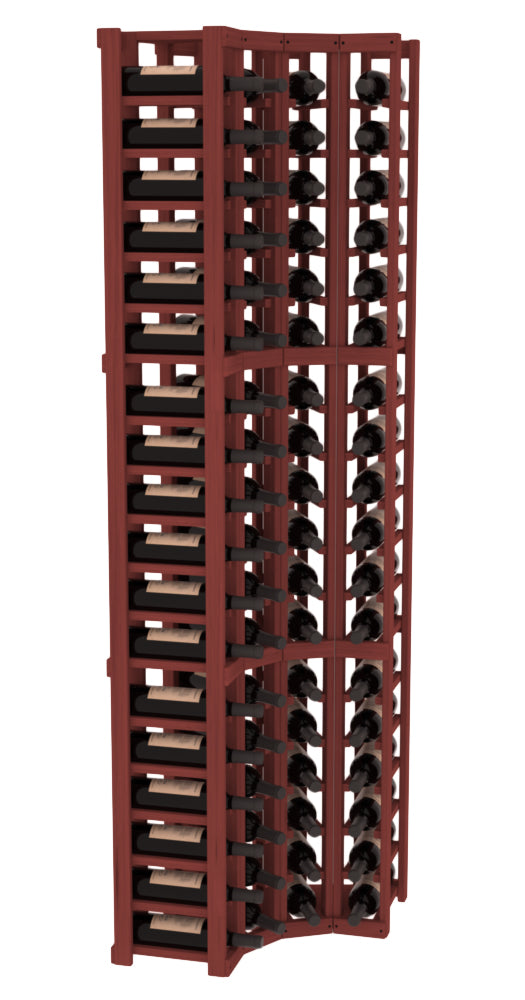 InstaCellar - 4 Column Corner Rack in Grand Mahogany Cherry stained without WineSafe™ Satin Sealant