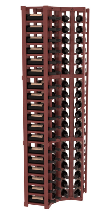 InstaCellar - 4 Column Corner Rack in Grand Mahogany Cherry stained with WineSafe™ Satin Sealant
