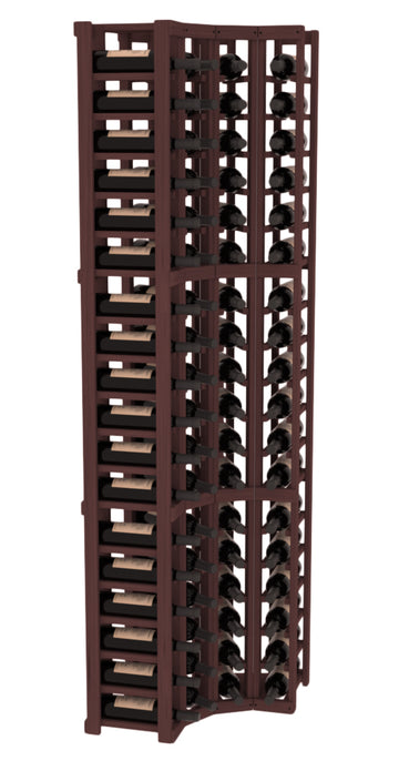 InstaCellar - 4 Column Corner Rack in Grand Mahogany Walnut stained without WineSafe™ Satin Sealant